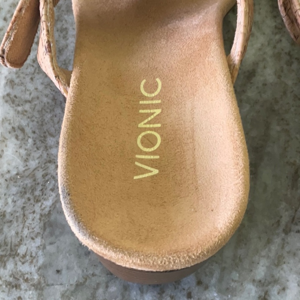Vionic Suede And Cork Adjustable Strap Sandals - image 6
